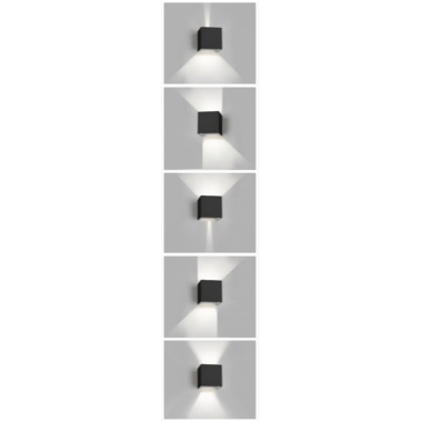 APPLIQUE LED UPDOWN QUADRATO NERO 6W 3000K 320 Lm IP65 - CENTURY UDNE-068030 product photo Photo 02 3XL