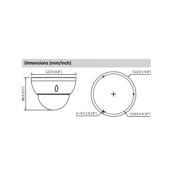 HAC/HDBW2401RZ - TELECAMERA IR DOME HDCVI 2K ANTIVANDALO IK10 IP67 SENSORE 1/3 - DAHUA HAC/HDBW2401RZ product photo Photo 02 3XL