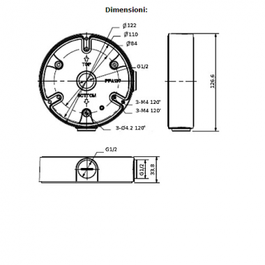 SCATOLA DI GIUNZIONE PER DOME SFD02AJ - DAHUA PFA137 product photo Photo 04 3XL