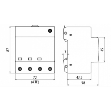 SCARICATORE DI SOVRATENSIONE SPD T2 3P+N MONOBLOCCO - DEHN 900456 product photo Photo 02 3XL