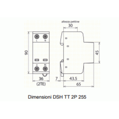 SCARICATORE COMBINATO PER RETI MONOFASE TT 2P 255 - DEHN 941110 product photo Photo 03 3XL