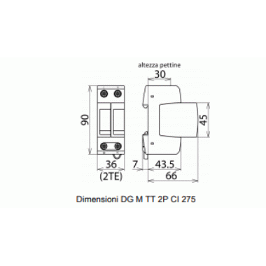 LIMITATORE DI SOVRATENSIONE MODULARE DEHNGUARD DG M TT 2P CI 275 - DEHN 952171 product photo Photo 02 3XL