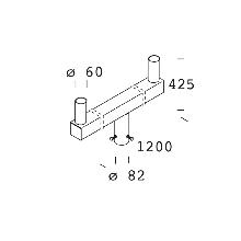SEMPIONE ATTACCO DOPPIO PALO ACCIAIO - DISANO ILLUMINAZIONE ACC74 - DISANO ILLUMINAZIONE ACC74 product photo