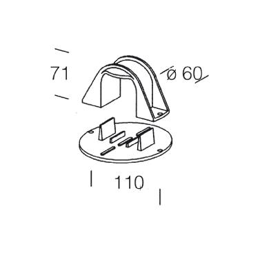 SUPPORTO A PALO 120 NERO - DISANO ILLUMINAZIONE ACC120 product photo Photo 01 3XL