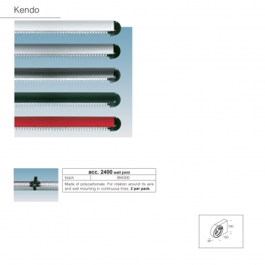 994300 GIUNTO A PARETE KENDO 2400 NERO PER ACCOPPIAGGIO E FISSAGGIO PARETE - DISANO ILLUMINAZIONE ACC2400 product photo Photo 02 3XL