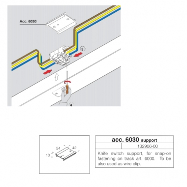 132906 SUPPORTO 6030 PER SEZIONATORE PER BINARIO TRACK 6000 E TECHNO SYSTEM 6001 - DISANO ILLUMINAZIONE ACC6030 product photo Photo 02 3XL