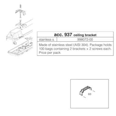 998072 STAFFA SINGOLA A PLAFONE MONOLAMPADA 937 PER FISSAGGIO PLAFONIERE - DISANO ILLUMINAZIONE ACC937 product photo Photo 02 3XL