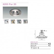 FARETTO PAR20 50W 230V BIANCO - EGOLUCE 6203/01 product photo