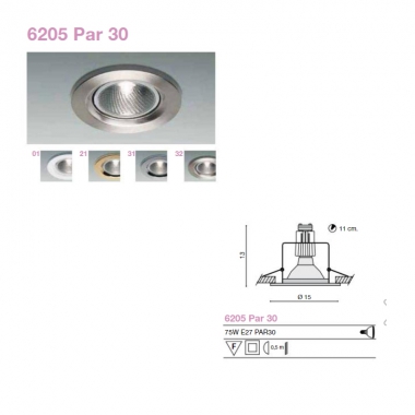 FARETTO PAR30 75W 230V NICK.OP - EGOLUCE 6205/32 product photo Photo 01 3XL