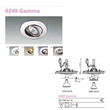 FARETTO GAMMA 50-75W GU10 230V - EGOLUCE 6249/32 product photo Photo 01 3XL