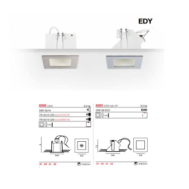 FARETTO EDY GRIGIO 230V GU10 - EGOLUCE 6302/03 product photo Photo 01 3XL