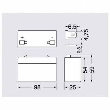 BATTERIA RIC.PIOMBO  6V  7 +NE - ELCART 300451100 product photo Photo 01 3XL