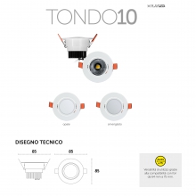 TONDO10 OPALE 230V 10W 3000K - PLAYLED DL10CO product photo