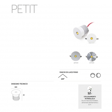 PETIT 2W 12VDC CROMATO 4000K - PLAYLED DL1X1AN product photo Photo 01 3XL