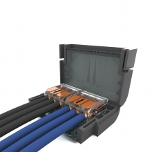 DISPOSITIVO DI CONNESSIONE SHELLBOXFLAT332 MINIBOX+3 MORS. 2 LEVE 600V - ETELEC MJBF332 product photo