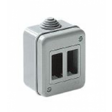 CONTENITORE PARETE IP40 2 POSTI PER SERIE GEWISS SISTEM O BTICINO MAGIC - ELETTROCANALI EC300A2 product photo