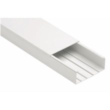 CANALE PORTACAVI CON COPERCHIO 200X60 BIANCO BARRA 2 METRI - ELETTROCANALI ECCP20060B product photo