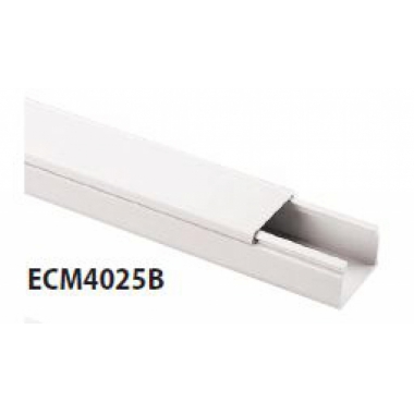 MINICANALE COPERCHIO FRONTALE 40X25 BIANCO BARRA 2 METRI - ELETTROCANALI ECMC4025B product photo Photo 01 3XL