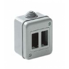 CONTENITORE PARETE IP40 2 POSTI PER SERIE GEWISS SISTEM O BTICINO MAGIC - ELETTROCANALI EC300A2 product photo