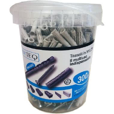 EASYTEQ ETQ00630S - Tasselli nylon diametro 6 + vite in secchiello da 300pz con punta trapano - EASYTEQ ETQ00630S - EASYTEQ ETQ00630S product photo Photo 01 3XL