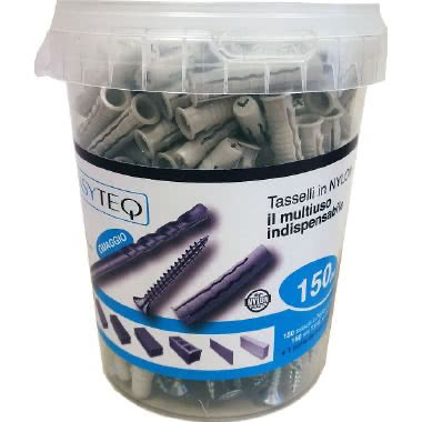 EASYTEQ ETQ00840S - Tasselli nylon diametro 8 + vite in secchiello da 150pz con punta trapano - EASYTEQ ETQ00840S - EASYTEQ ETQ00840S product photo Photo 01 3XL
