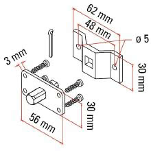 KIT STAFFA FORI PASS.+PERNO QUADRO - FAAC 132307 product photo