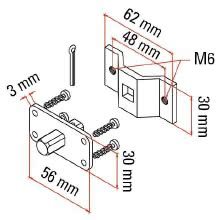 KIT STAFFA FORI FILET.+PERNO QUADRO CMS - FAAC 132312 - FAAC 132312 product photo