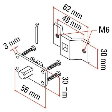 KIT STAFFA FORI FILET.+PERNO QUADRO CMS - FAAC 132312 - FAAC 132312 product photo Photo 01 3XL