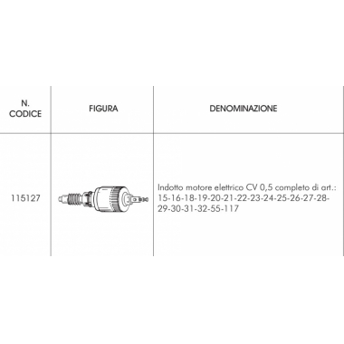 INDOTTO MOTORE ELETTRICO CV - FADINI 115127 product photo Photo 01 3XL