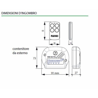 RADIO RICEVENTE FADINI VIX 53 1 R DA ESTERNO - FADINI 5310L product photo Photo 02 3XL