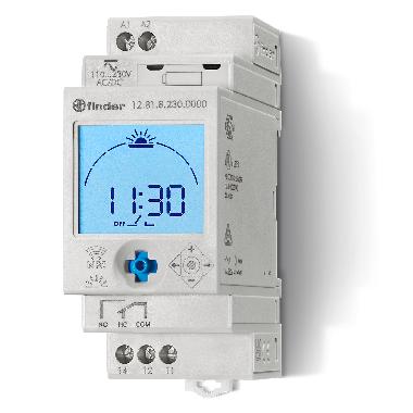 INTERRUTTORE ORARIO ASTRONOMICO DIGITALE DIN 36MM 1CO NFC - FINDER 128182300000 product photo Photo 01 3XL
