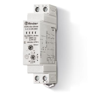 DIMMER DIN 17.5MM LED/CFL/INCAND 500W - FINDER 158182300500 product photo Photo 01 3XL