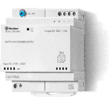 ALIMENTATORE SWITCHING 36W 24VDC (1.5A) - FINDER 783612302401 - FINDER 783612302401 product photo Photo 01 3XL