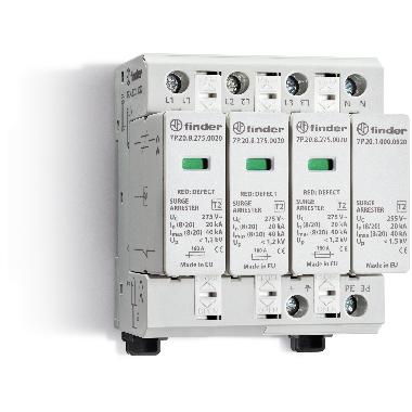 SPD CLASSE2 TRIF 4P 275VAC 3+1 20KA NO REM - FINDER 7P2482750020 - FINDER 7P2482750020 product photo Photo 01 3XL