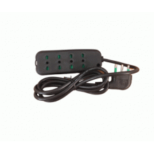 MULTIPRESA CIABATTA NERA 4 POSTI BIPASSO 10-16A CON CAVO DA 1,5 METRI SPINA SALVASPAZIO 3500W - FANTON 40401 product photo