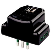 ADATT.1S.10A+3P.10A+T + 2 USB NE - FANTON 87801 - FANTON 87801 - FANTON 87801 product photo