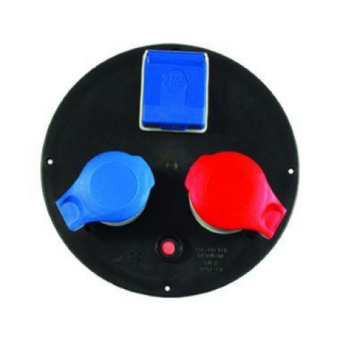 DISCO Ø205- 2 PRESE CEE MIX+1P40 BLU+1 ROSSA CON DISGIUNTORE IP44 NERO - FANTON 01917 product photo Photo 01 3XL