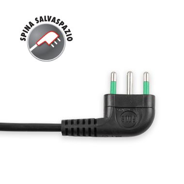 MULTIPRESA CIABATTA NERA 4 POSTI BIPASSO 10-16A CON CAVO DA 1,5 METRI SPINA SALVASPAZIO 3500W - FANTON 40401 product photo Photo 02 3XL