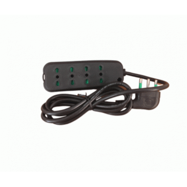 MULTIPRESA CIABATTA NERA 4 POSTI BIPASSO 10-16A CON CAVO DA 1,5 METRI SPINA SALVASPAZIO 3500W - FANTON 40401 product photo Photo 01 3XL