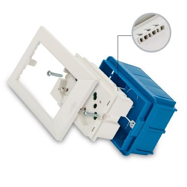 MULTIPRESA UNIVERSALE DA INCASSO OPERA/PLA DOPPIA PRESA BIPASSO ITALO/TEDESCA 2P+T 16A PRECABLATA PER SCATOLA A 3 MODULI - FANTON 42100 product photo Photo 11 3XL