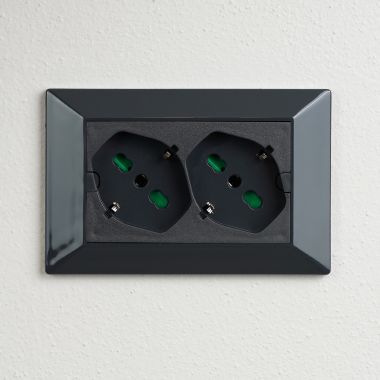 MULTIPRESA 2 P 40 DA INCASSO PER SCATOLA 3 MODULI CON 2 PRESE UNIVERSALI MODELLO OPERA ANTRACITE - FANTON 42101 product photo Photo 04 3XL