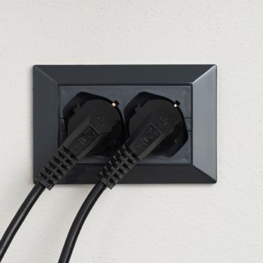 MULTIPRESA 2 P 40 DA INCASSO PER SCATOLA 3 MODULI CON 2 PRESE UNIVERSALI MODELLO OPERA ANTRACITE - FANTON 42101 product photo Photo 05 3XL