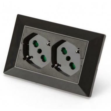 MULTIPRESA 2 P 40 DA INCASSO PER SCATOLA 3 MODULI CON 2 PRESE UNIVERSALI MODELLO OPERA ANTRACITE - FANTON 42101 product photo Photo 01 3XL