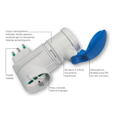 ADATT.DA S17 A 1P40+1P.CEE BLU - FANTON 73010 - FANTON 73010 - FANTON 73010 product photo Photo 05 3XL