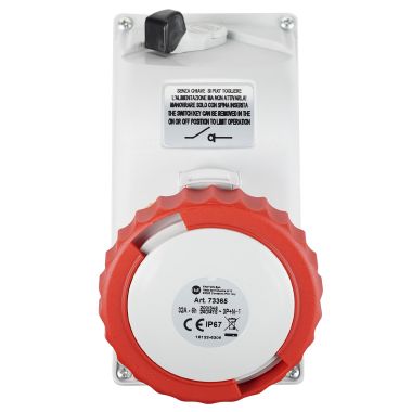Presa da parete interbloccata 3P+N+T 32A 400V 6h, IP67 - FANTON 73365 product photo Photo 05 3XL