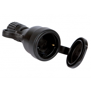 PRESA VOLANTE IP44 IN GOMMA CON COPERCHIO TEDESCA NERA - FANTON 81032 product photo Photo 01 3XL