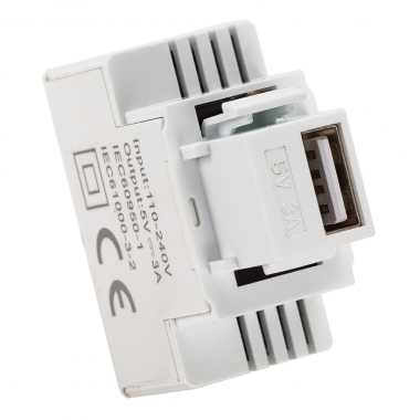 Alim.1 USB-A 3A inc.KEYSTONE compatto BI - FANTON 82896 product photo Photo 01 3XL