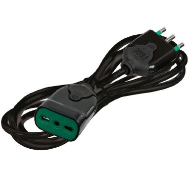 PROL.LINEARE 3M 3X1.5MM SP/PR 2P+T 16A BIP.NERO - FANTON 92671 - FANTON 92671 - FANTON 92671 product photo Photo 01 3XL