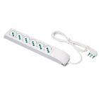 Multipresa 1,5m 3G1 S17 6P40, colore bianco - FANTON 410210 product photo