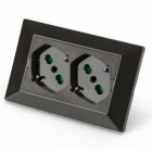 MULTIPRESA 2 P 40 DA INCASSO PER SCATOLA 3 MODULI CON 2 PRESE UNIVERSALI MODELLO OPERA ANTRACITE - FANTON 42101 product photo